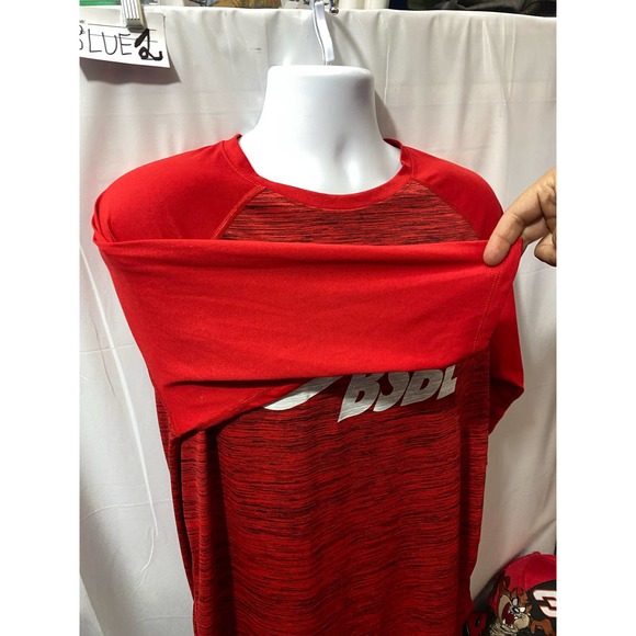 The Nike Tee Dri-Fit 3/4 Sleeve Mens Large Blue BSBL Baseball Swoosh T-Shirt - Picture 10 of 11